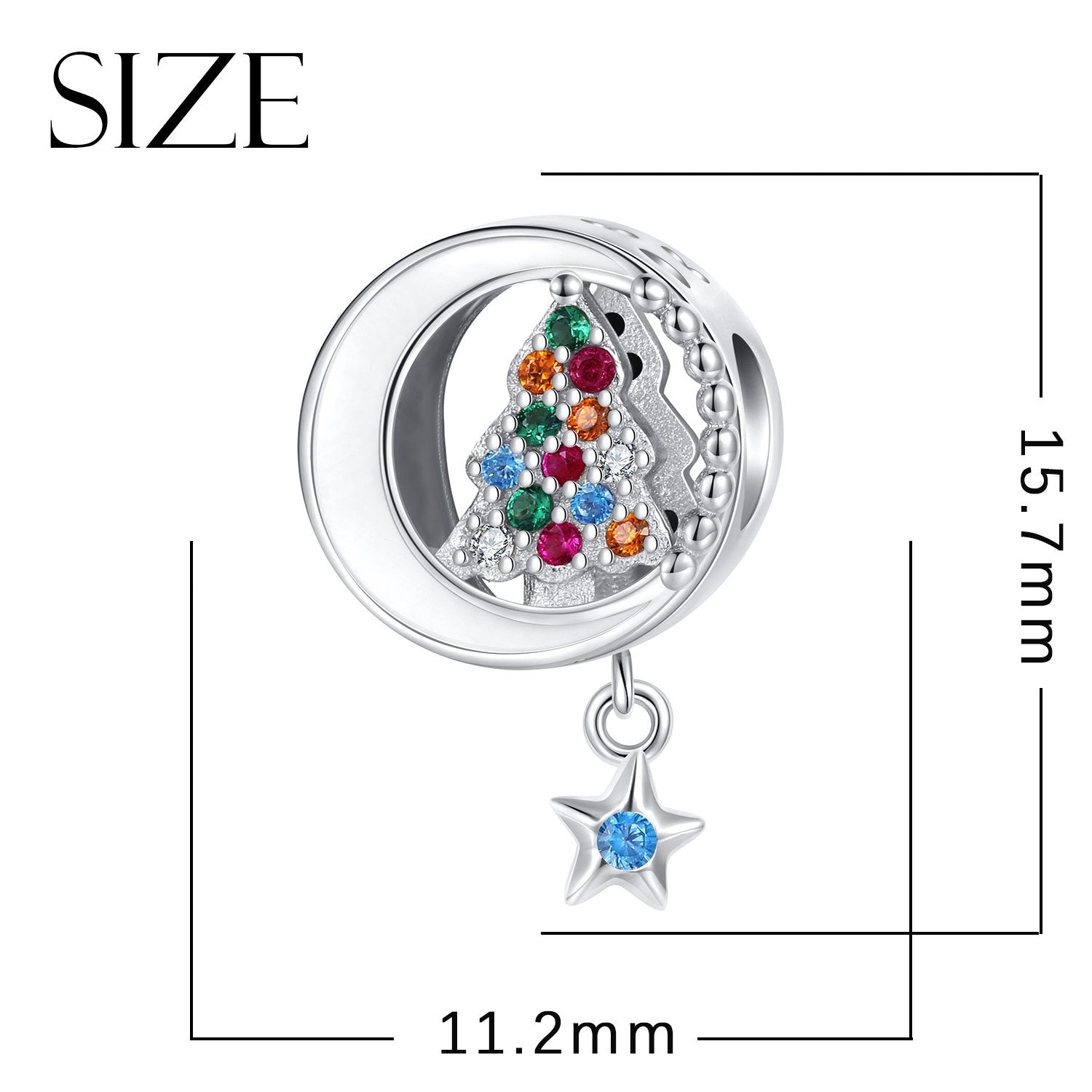 Christmas Ladies S925 Sterling Silver 3mm Bracelet and Christmas Beaded Jewellery Complete Set-JOSHINY