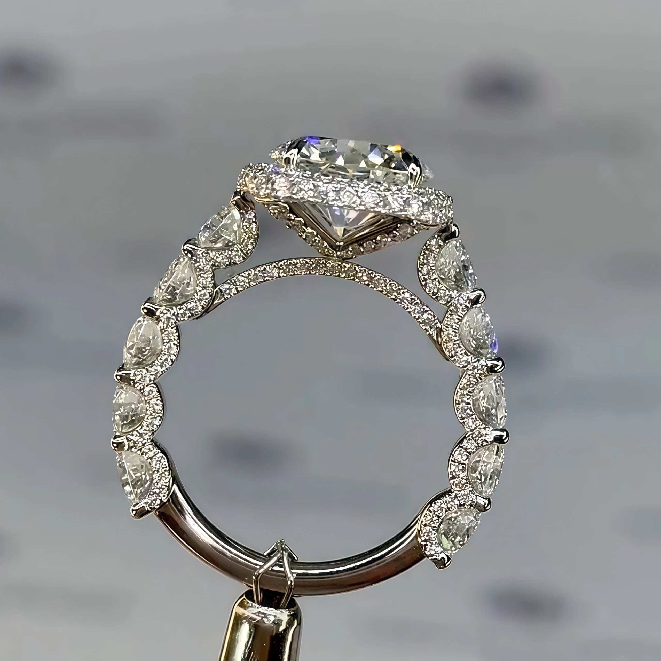 6ct Round Cut Pave Engagement Ring-joshiny