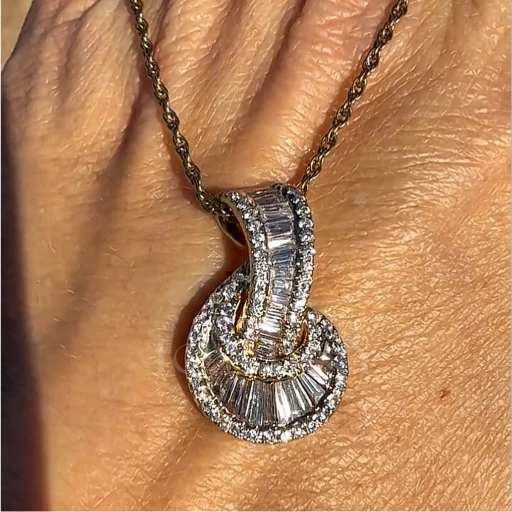 5 CTW Trapezoidal-Cut White Vintage Necklace-JOSHINY
