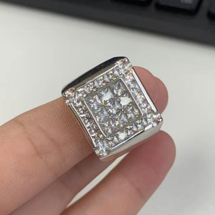 5.5ctw Princess Cut Classic Design Men's Ring-JOSHINY