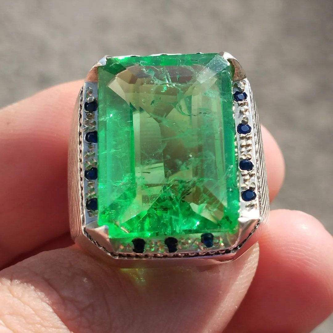 15.07ct Emerald Chunky Large Ring -JOSHINY