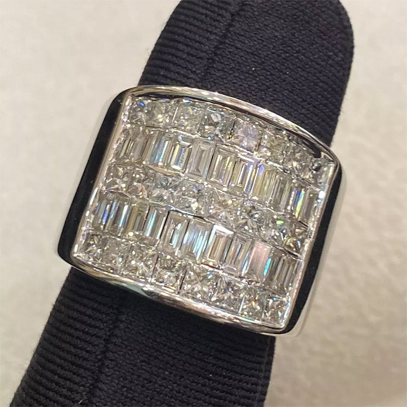 5.36ctw Baguette and Princess Square Cut Eternity Ring-JOSHINY