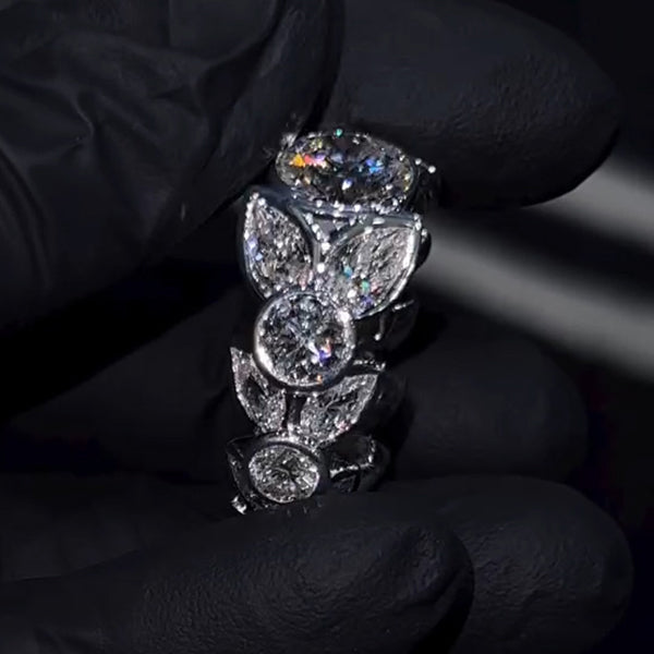 5.0ctw Round Cut Fancy Ring Diamond Ring -JOSHINY