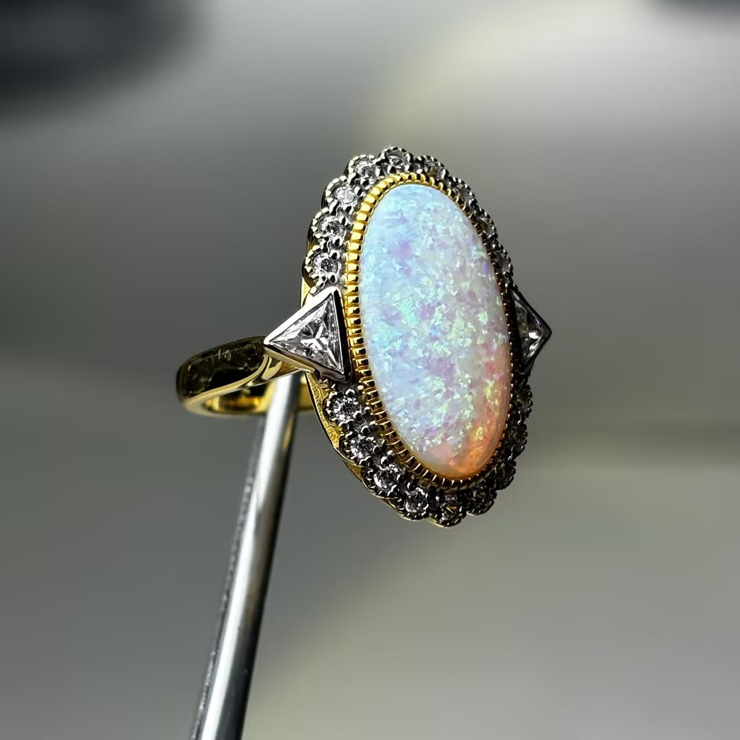 15Ct oval vintage opal ring-JOSHINY