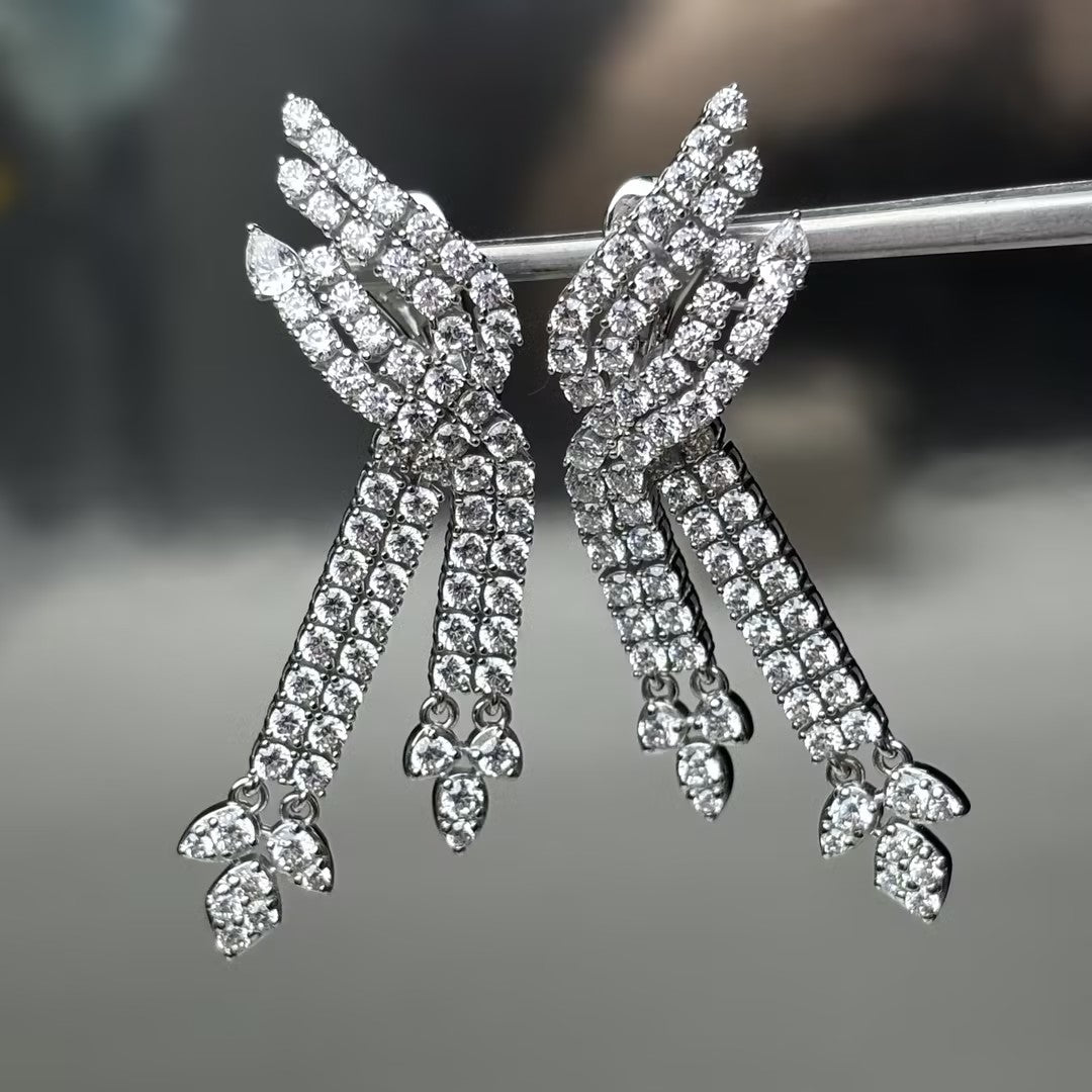 8Ctw French Twisted Tassel Earrings-JOSHINY