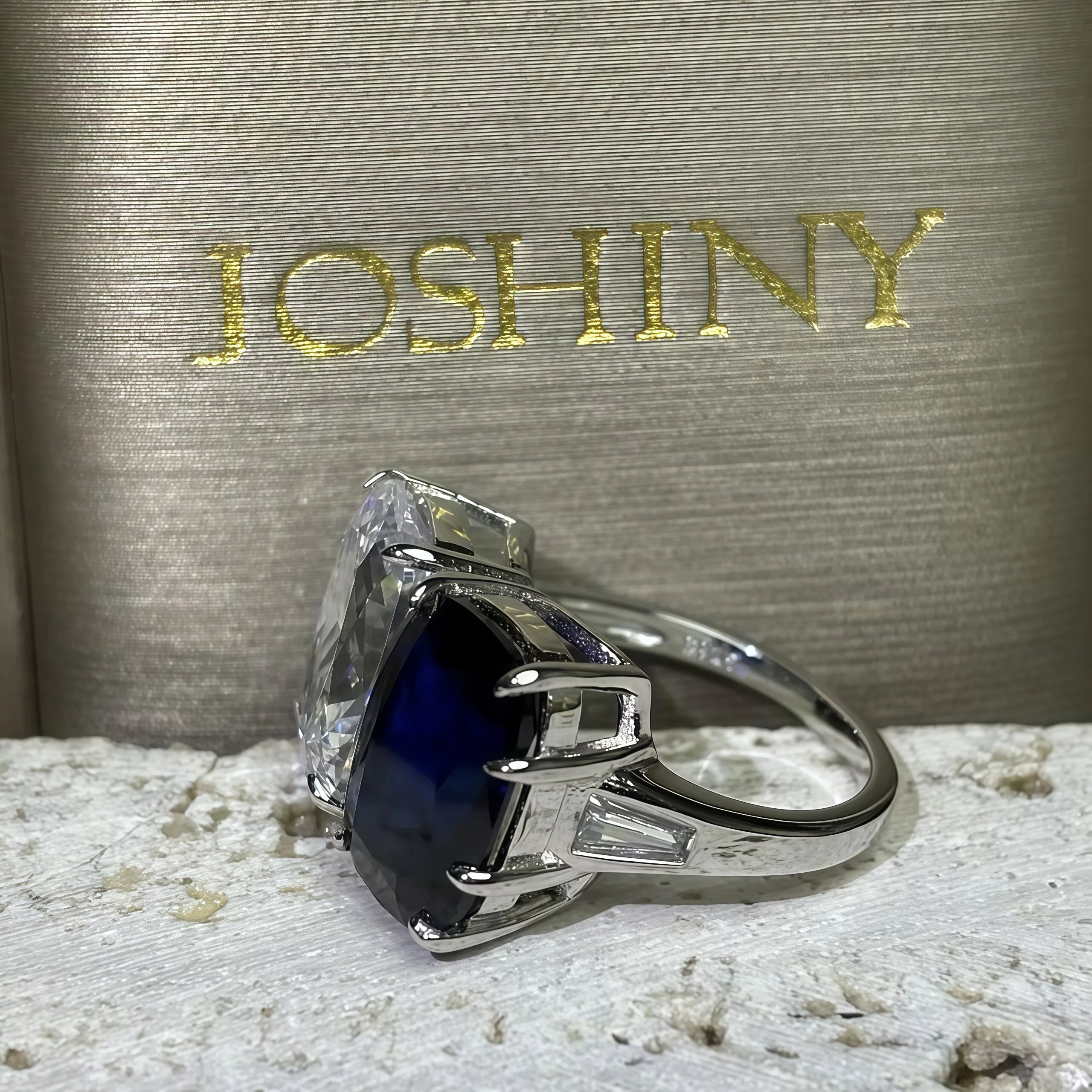 6Ctw Sapphire Double Main Stone Ring-JOSHINY