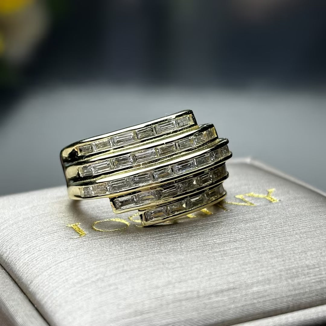 2.4ctw Five-Row Baguette Ring-JOSHINY