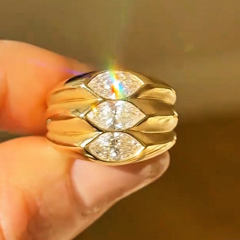 3.0ctw Triple Marquise Ring -JOSHINY