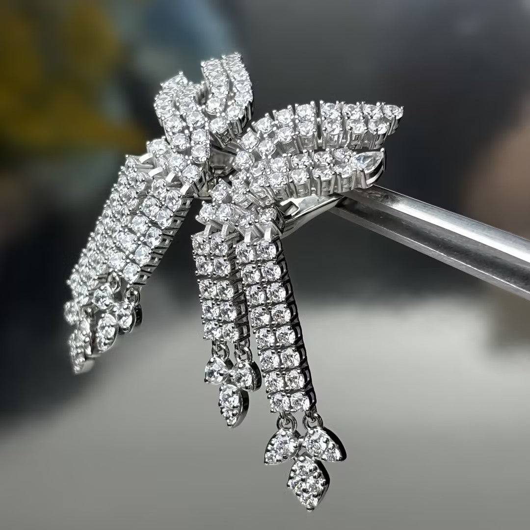 8Ctw French Twisted Tassel Earrings-JOSHINY