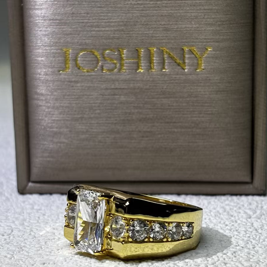 6.5Ctw brilliant cut men's engagement ring-JOSHINY