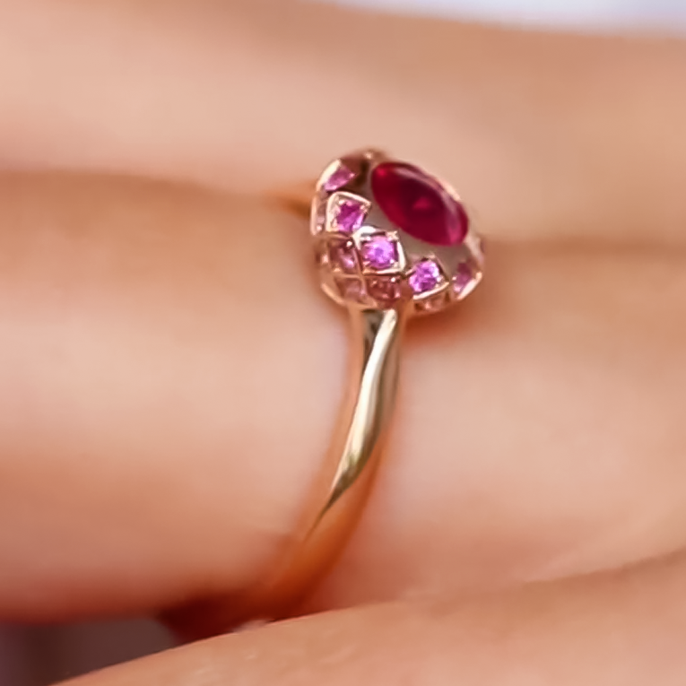 Exquisite 3 ctw Round Cut Multicolor Gemstone Candy Ring -JOSHINY