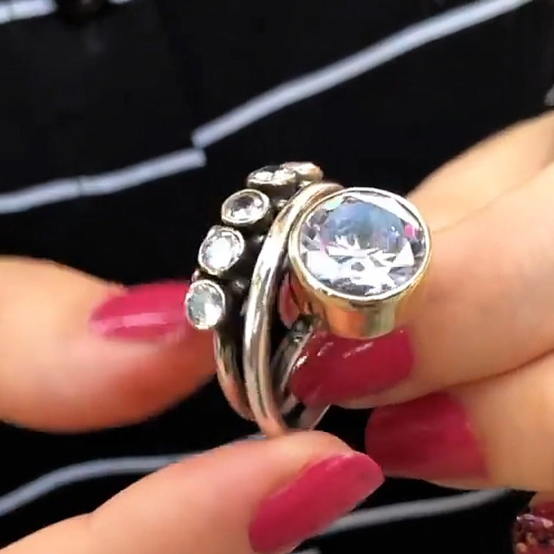 4ctw Round Cut Vintage Style Creative Ring -JOSHINY