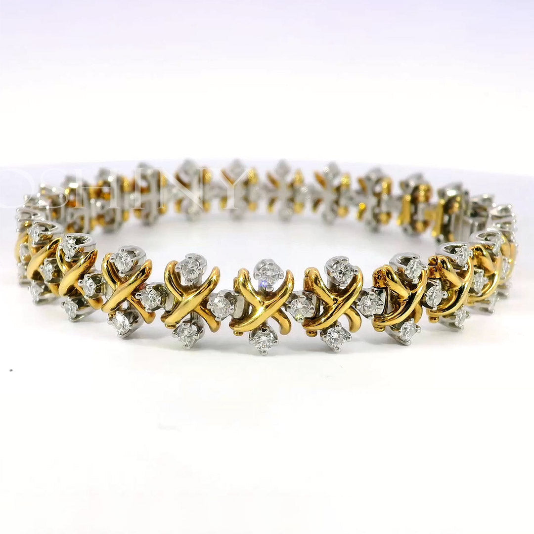 3.8ctw Classic yet modern art gemstone bracelet-JOSHINY