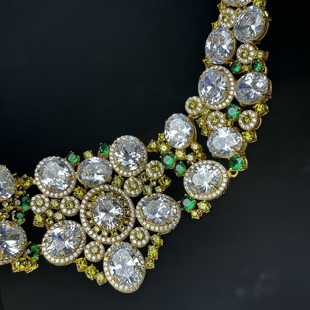 72Ctw Emerald Green Gemstone Necklace-JOSHINY