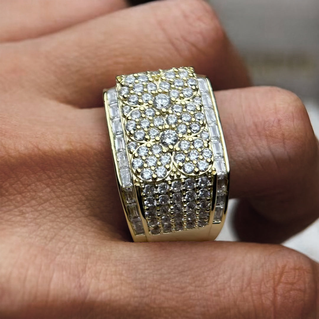 2.81Ctw Round Halo Geometric Men's Ring