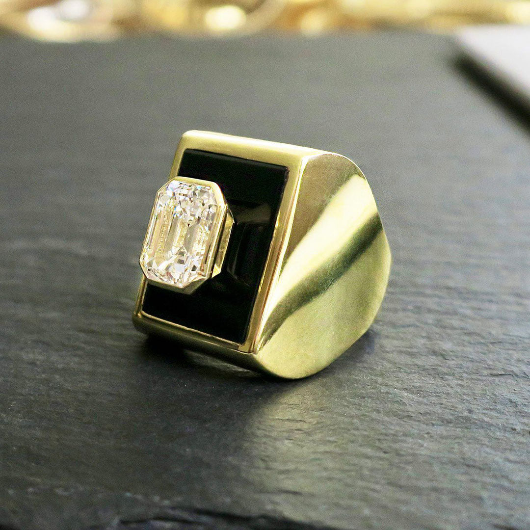 3.23ct Emerald Cut Vintage Ring -JOSHINY