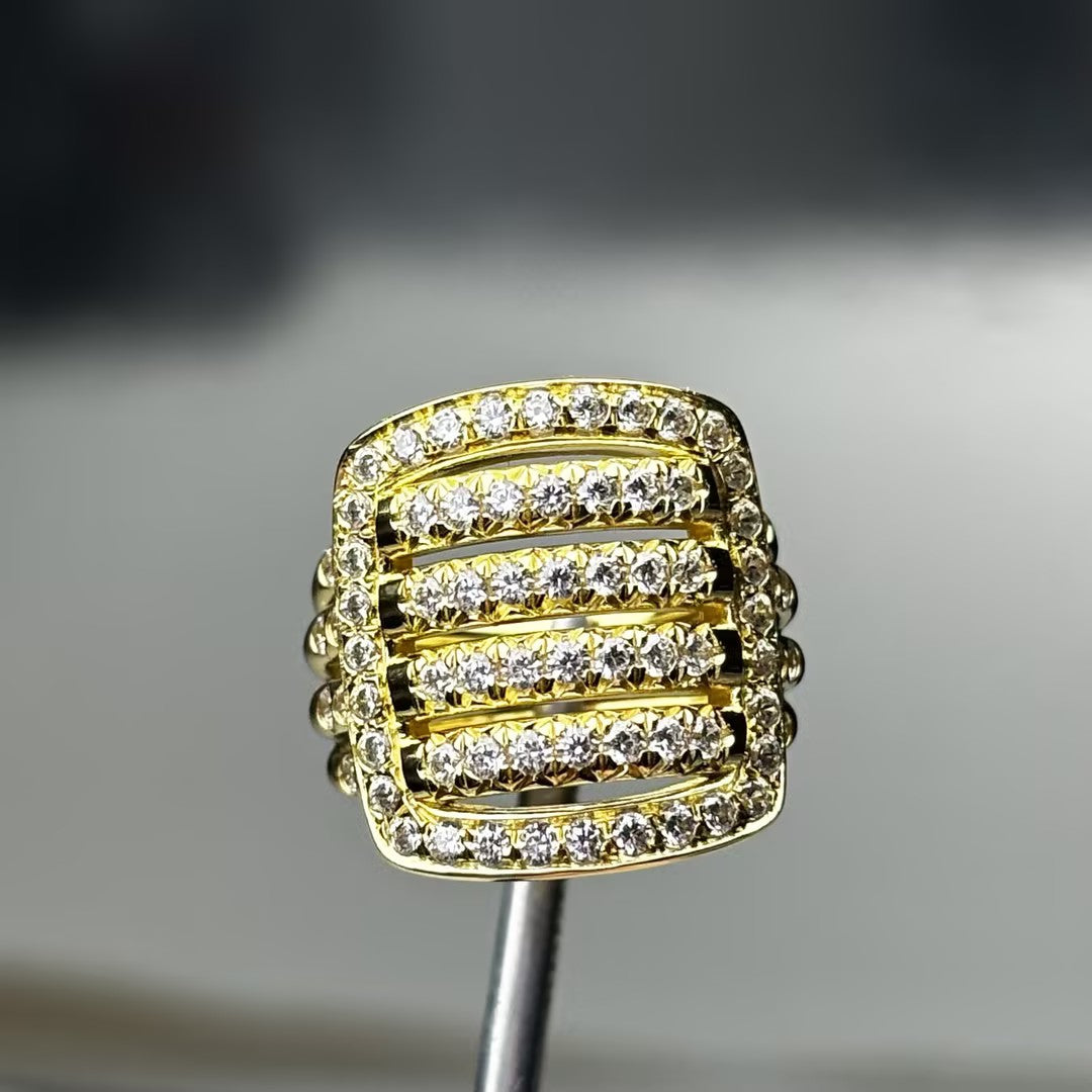 2 CTW Round Cut White Cubic Zirconia 925 Sterling Silver Vintage Ring -JOSHINY