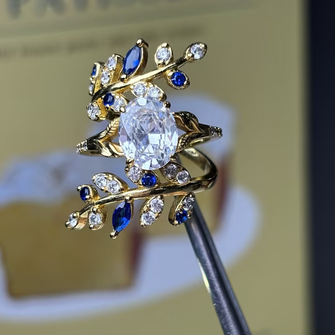 2.5ctw Oval Cut Branch Shape Stacking Ring-JOSHINY
