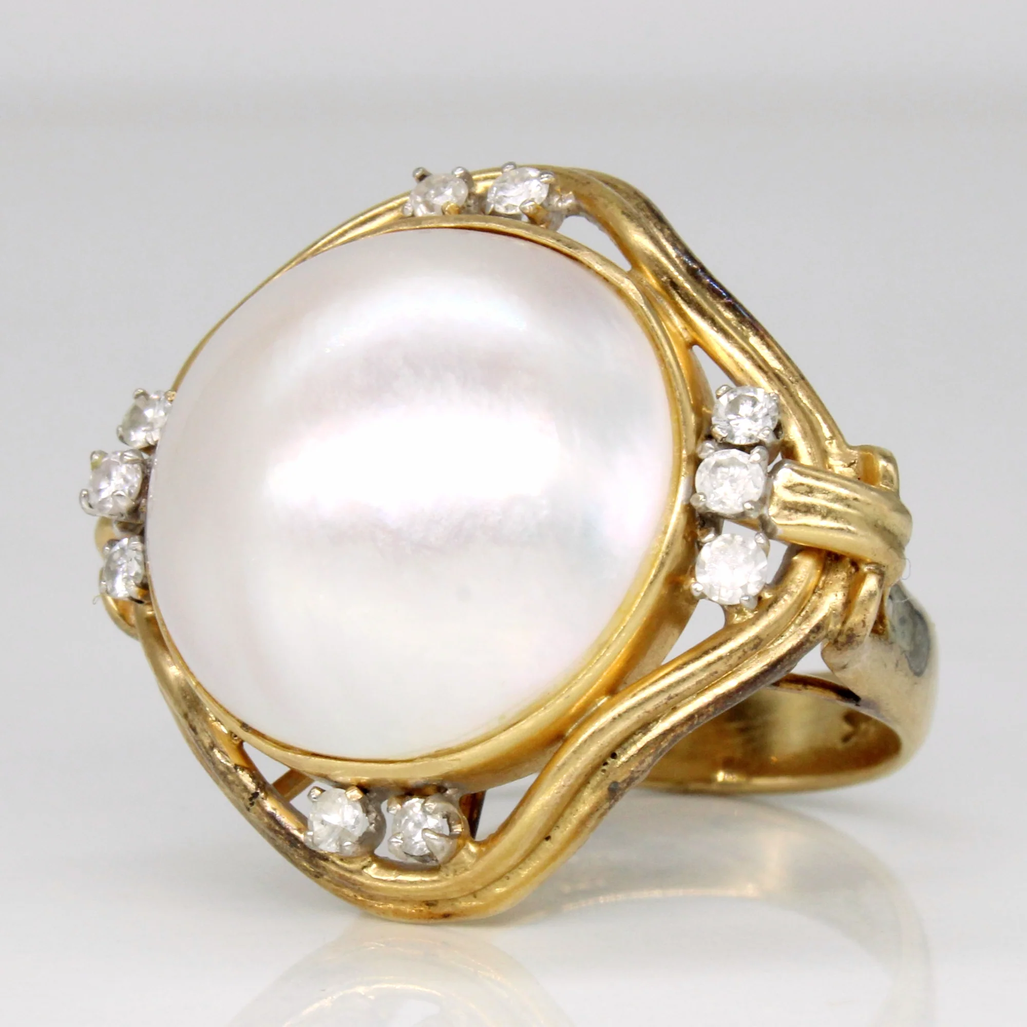 0.3ctw Pearl and Gemstone Cocktail Ring -JOSHINY