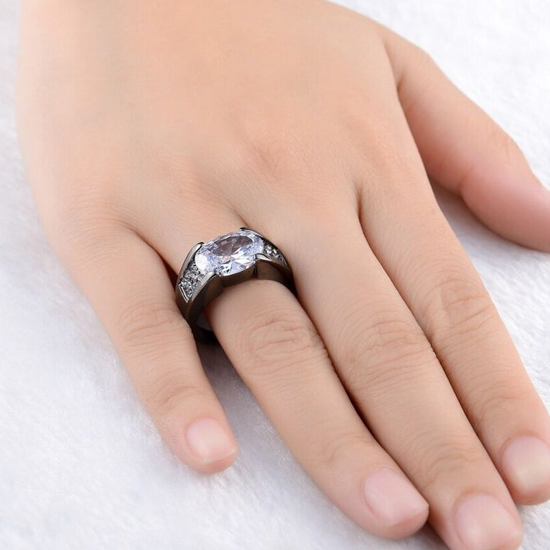 6.0ctw Oval Cut Stuff Set Fashionable Anniversary Ring -JOSHINY