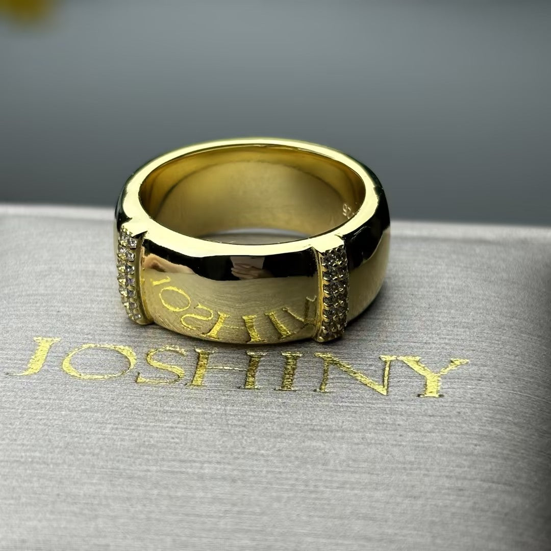 0.5Ctw Wide Band Gemstone Ring with Sparkling Star Halo-JOSHINY