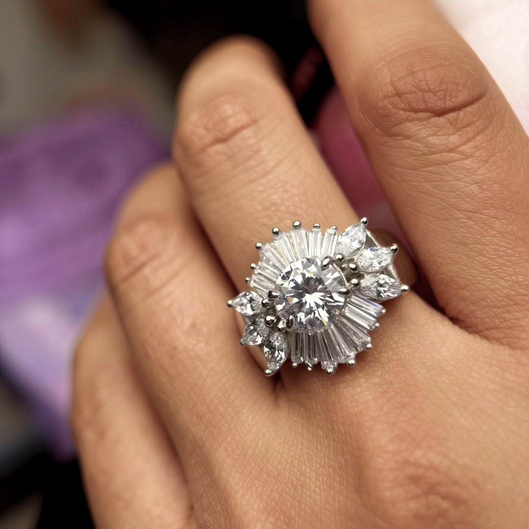 3.0Ctw Multi-Cut Ballerina Engagement Ring-JOSHINY