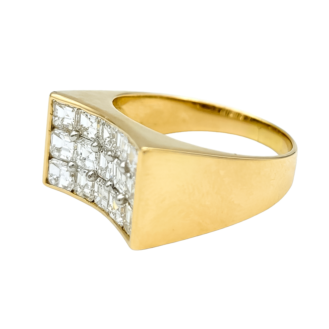 Stylish 1.5 ctw Asscher Cut White Gemstone Pave Ring -JOSHINY