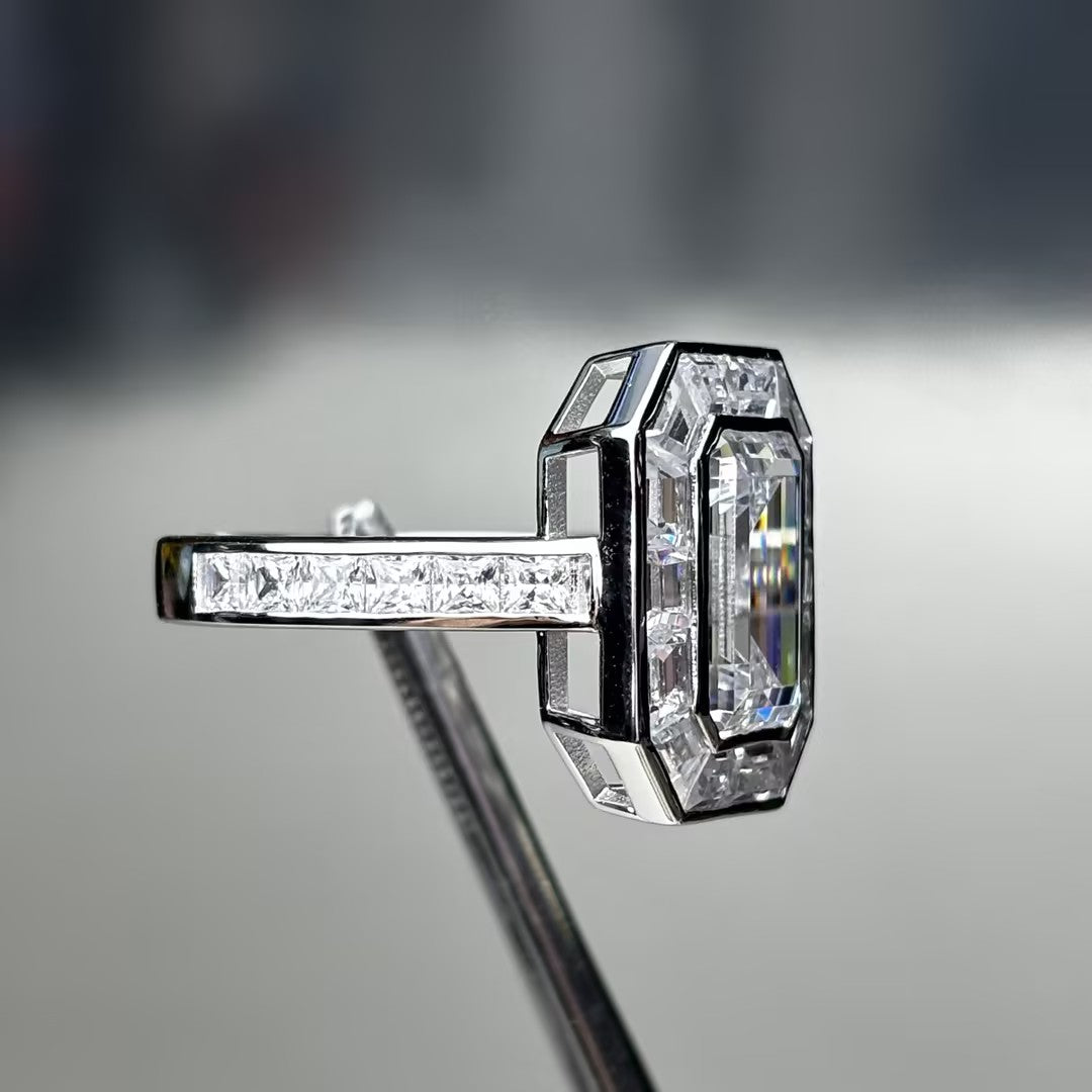 4.2ct Ultimate Emerald Cut Diamond Engagement Ring -JOSHINY