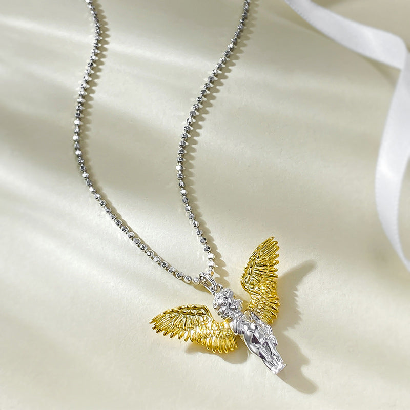 Eros Cherub Wings Vintage Necklace -JOSHINY