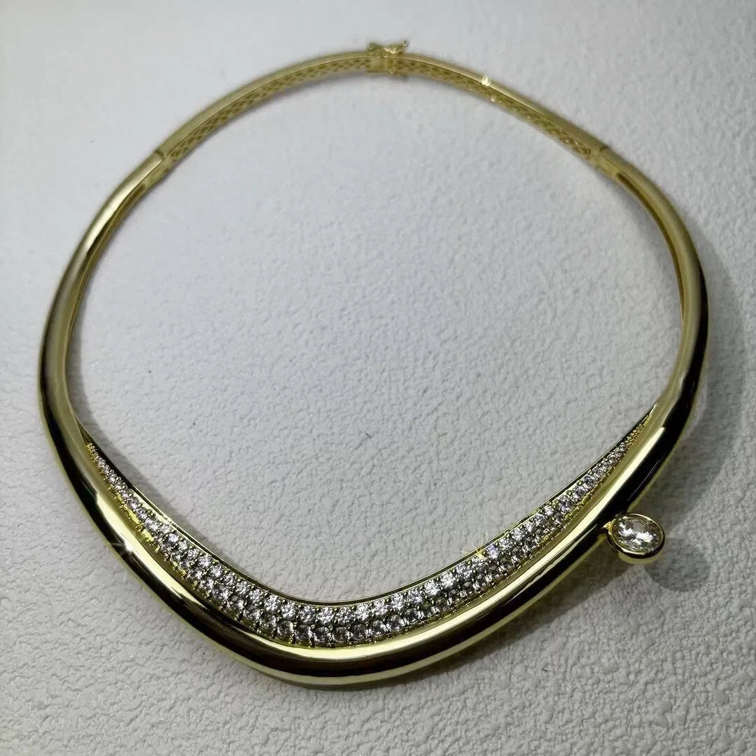 1.5 Ctw Round Cut White Cubic Zirconia 925 Sterling Silver necklace-JOSHINY