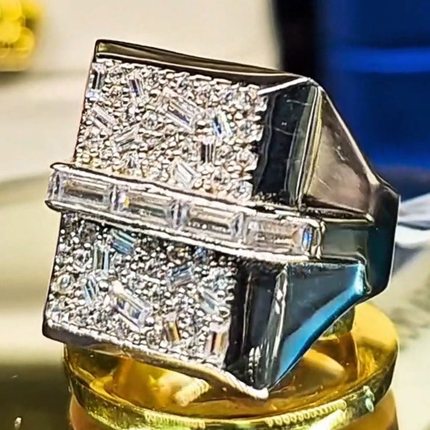 2.3ctw rectangular bridge ring-JOSHINY