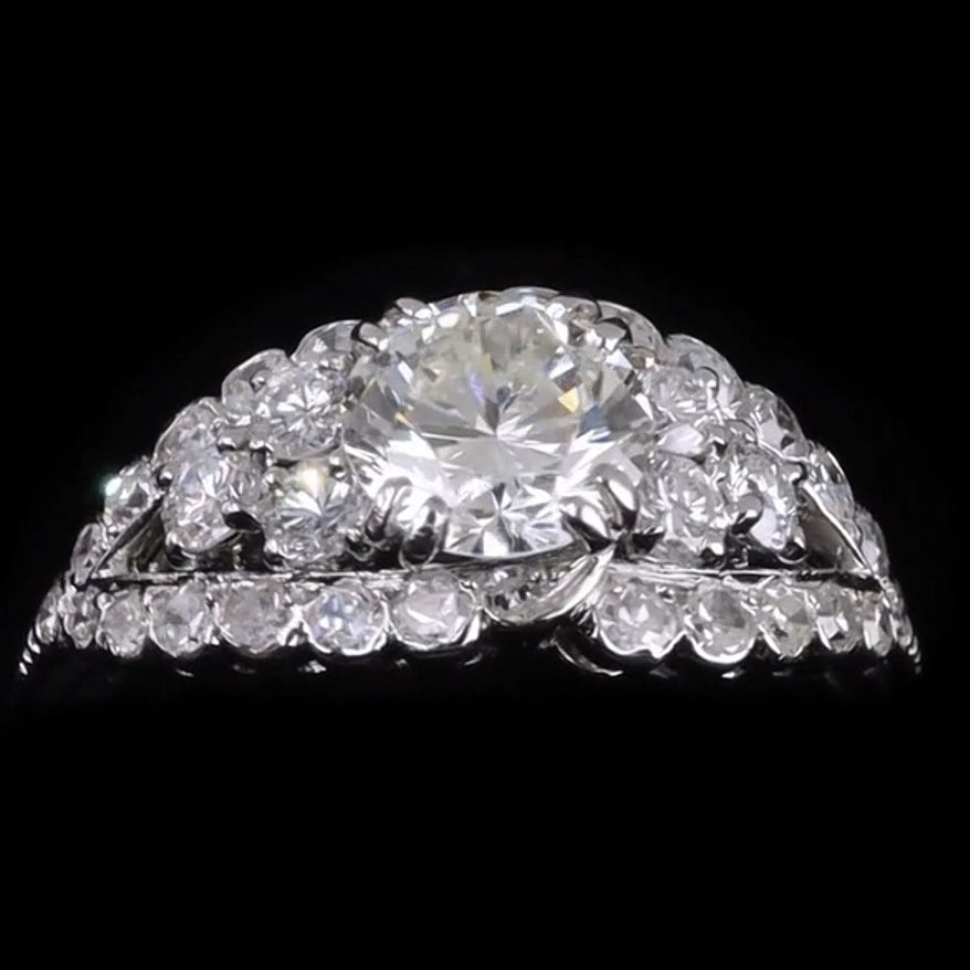 2.27ctw Round Cut Vintage Style Gemstone Cluster Ring-JOSHINY