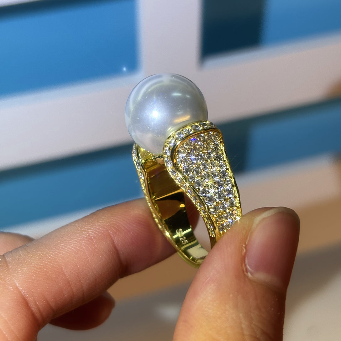 Stunning pearl and gemstone ring-JOSHINY