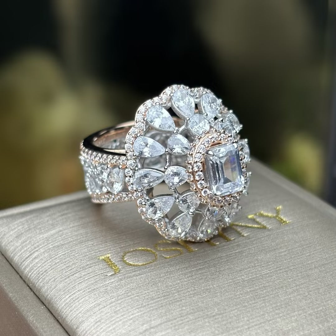 3.0ctw Multi-Cut Sexy Gemstone Rose Gold Ring -JOSHINY