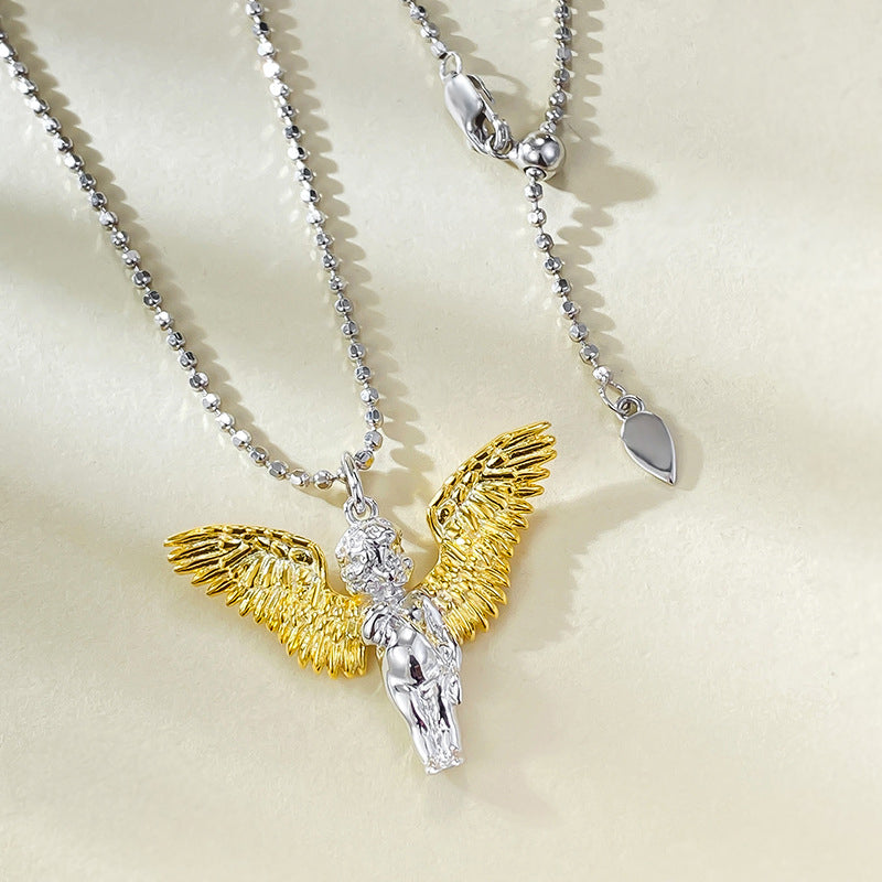 Eros Cherub Wings Vintage Necklace -JOSHINY