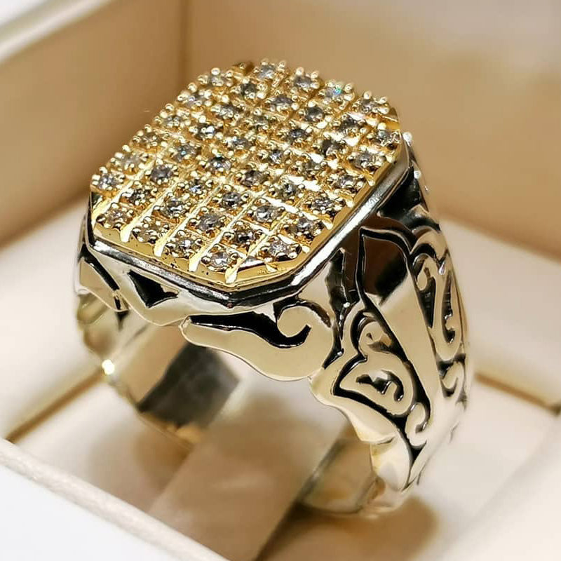 1.7ctw Octagonal Halo Engraved Artistic Luxury Ring-JOSHINY