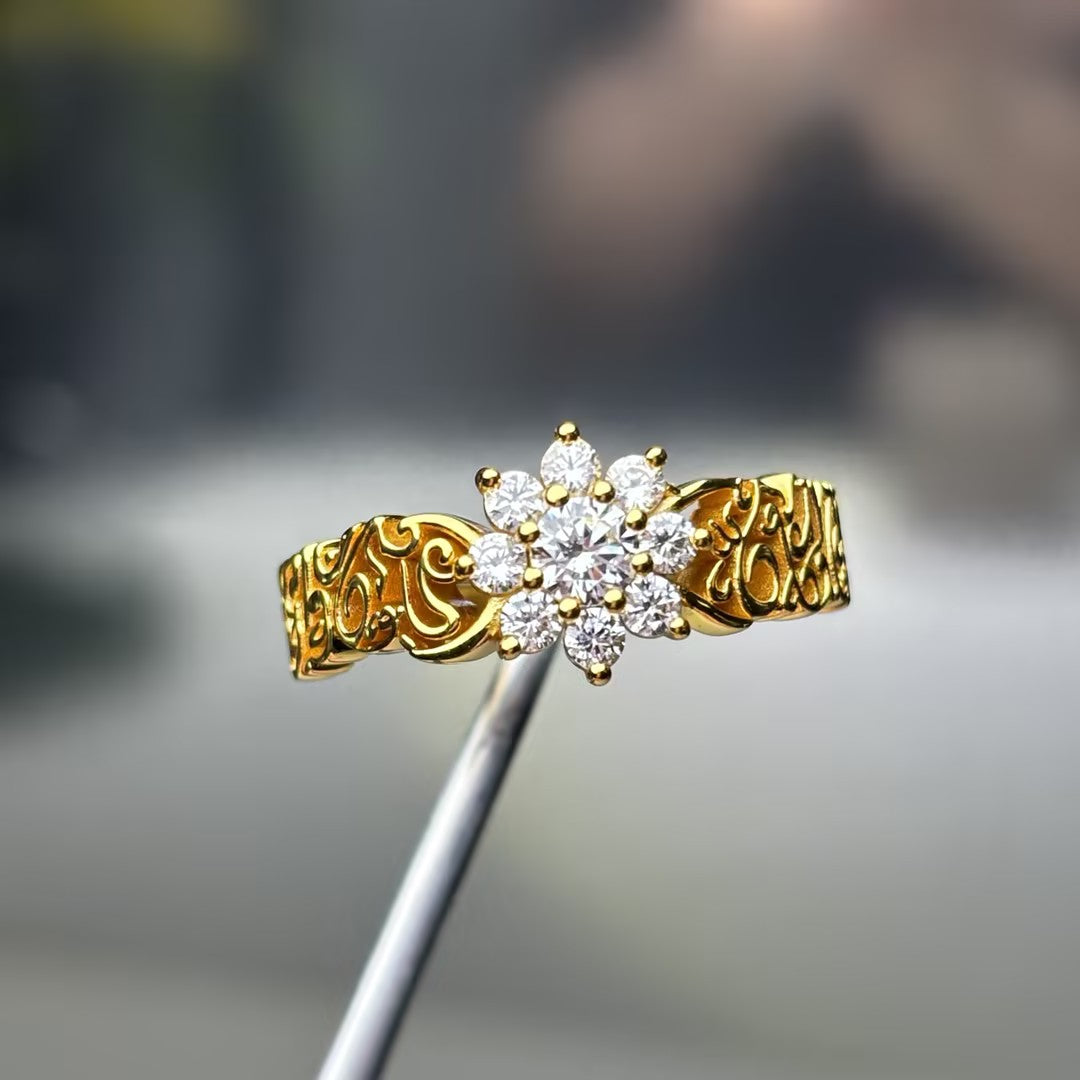 1.28Ctw Round Gemstone Intertwined Vine Ring-JOSHINY