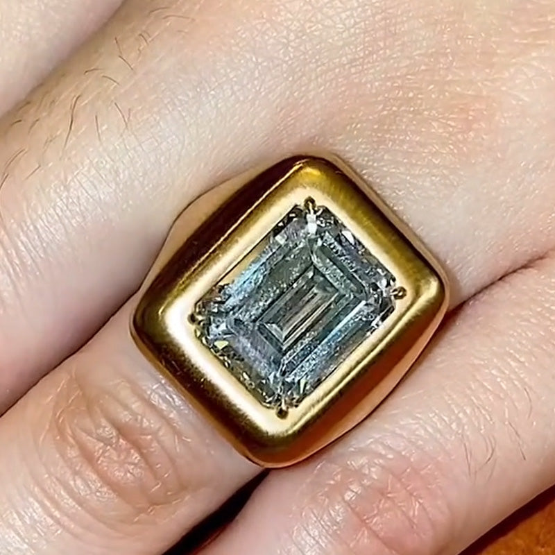 5.0ct Emerald Cut Square Halo Gemstone  -JOSHINY