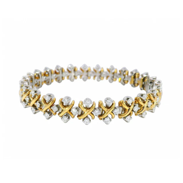 3.8ctw Classic yet modern art gemstone bracelet-JOSHINY