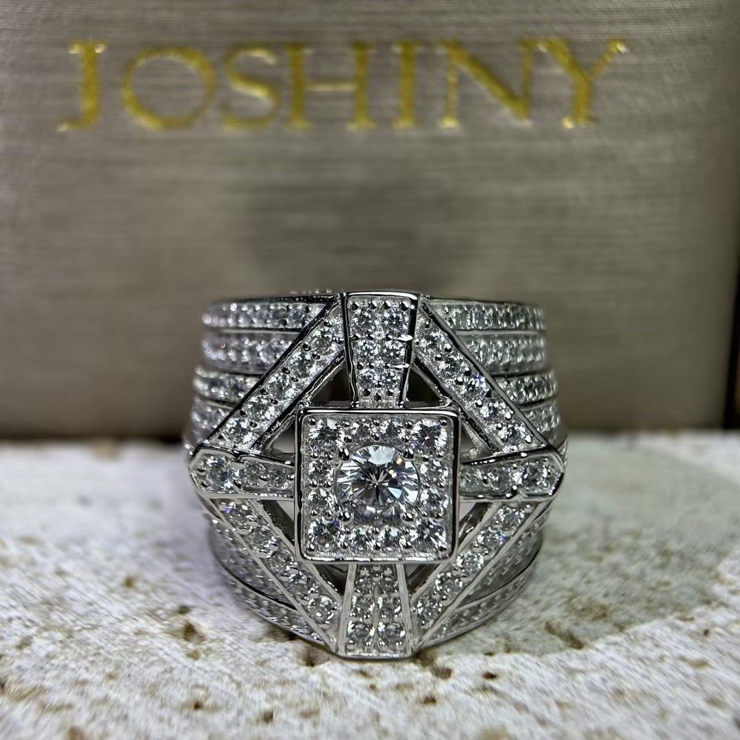 4.85Ctw Round Cut Men's Gemstone Engagement Ring-JOSHINY