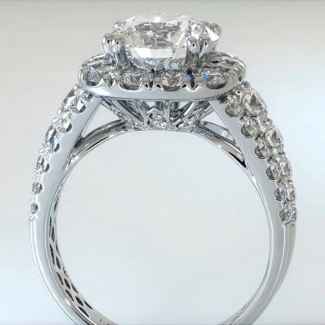 3ct Round Cut Fine Diamond Engagement Ring -JOSHINY