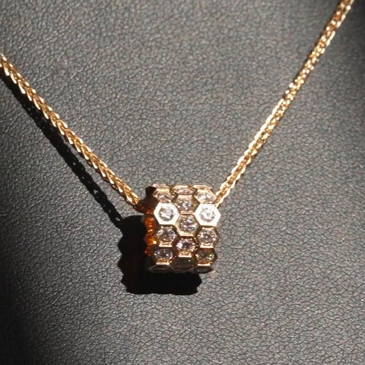 3ctw Round Brilliant Cut Honeycomb Design Necklace -JOSHINY