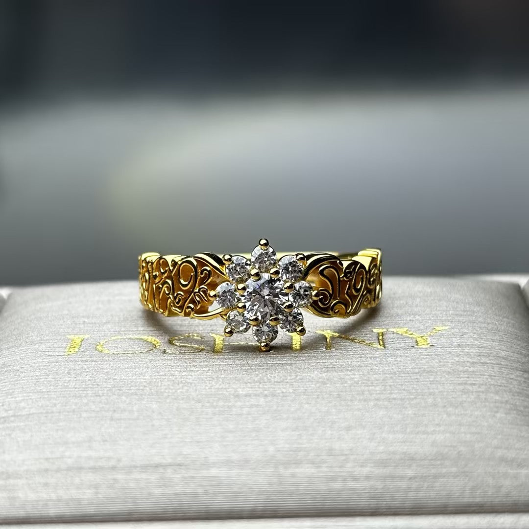 1.28Ctw Round Gemstone Intertwined Vine Ring-JOSHINY
