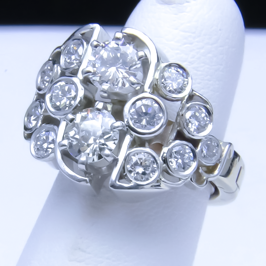 Stylish 4 ctw Round Cut White Gemstone Multi-Stone Ring -JOSHINY