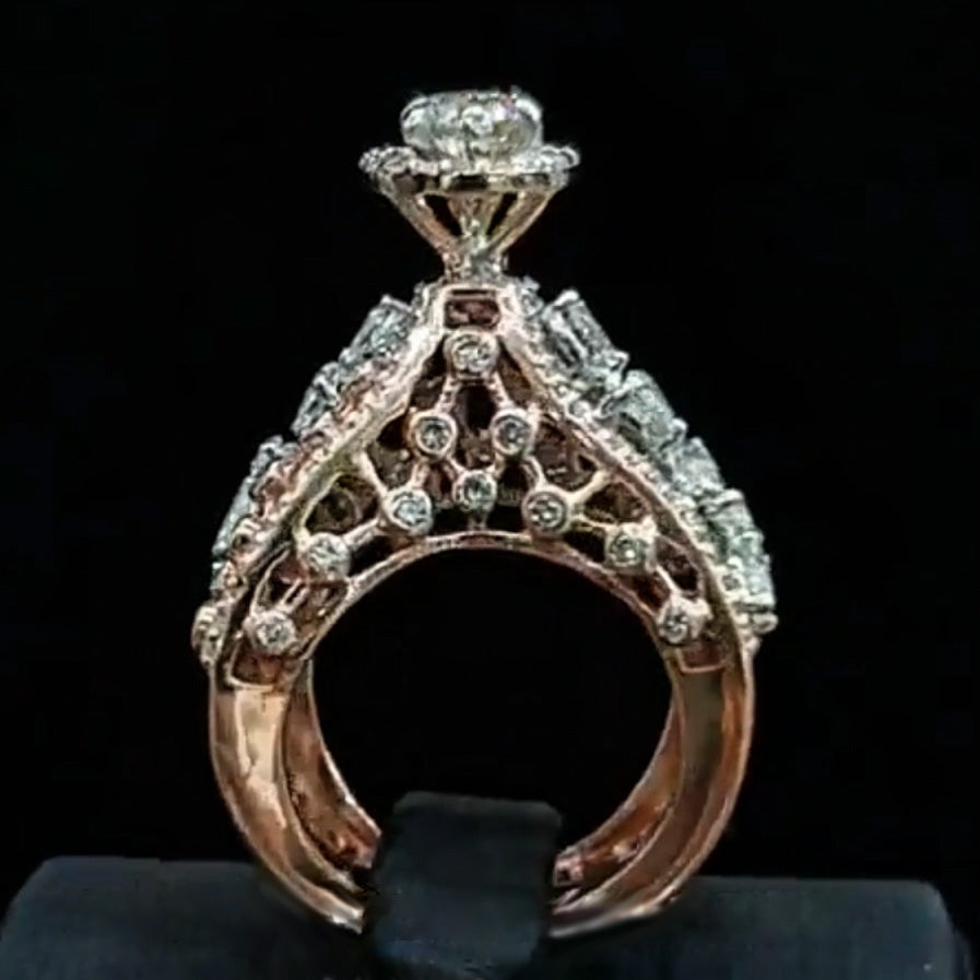 2.77ctw Marquise and Round Cut Traditional and Modern Combination Art Ring -JOSHINY