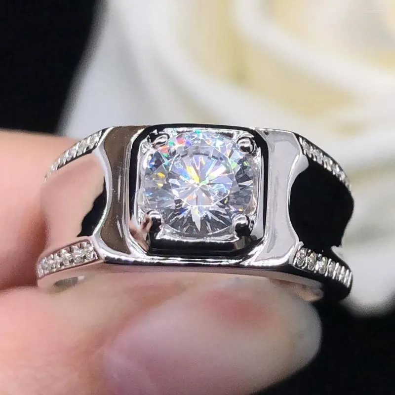 1.39ct Round Cut Open Gemstone Men's Engagement Ring -JOSHINY