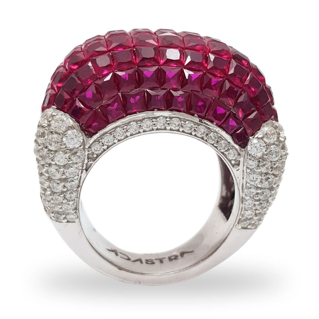 6.0ctw Mystic Seduction Princess Cut Ruby Ring -JOSHINY