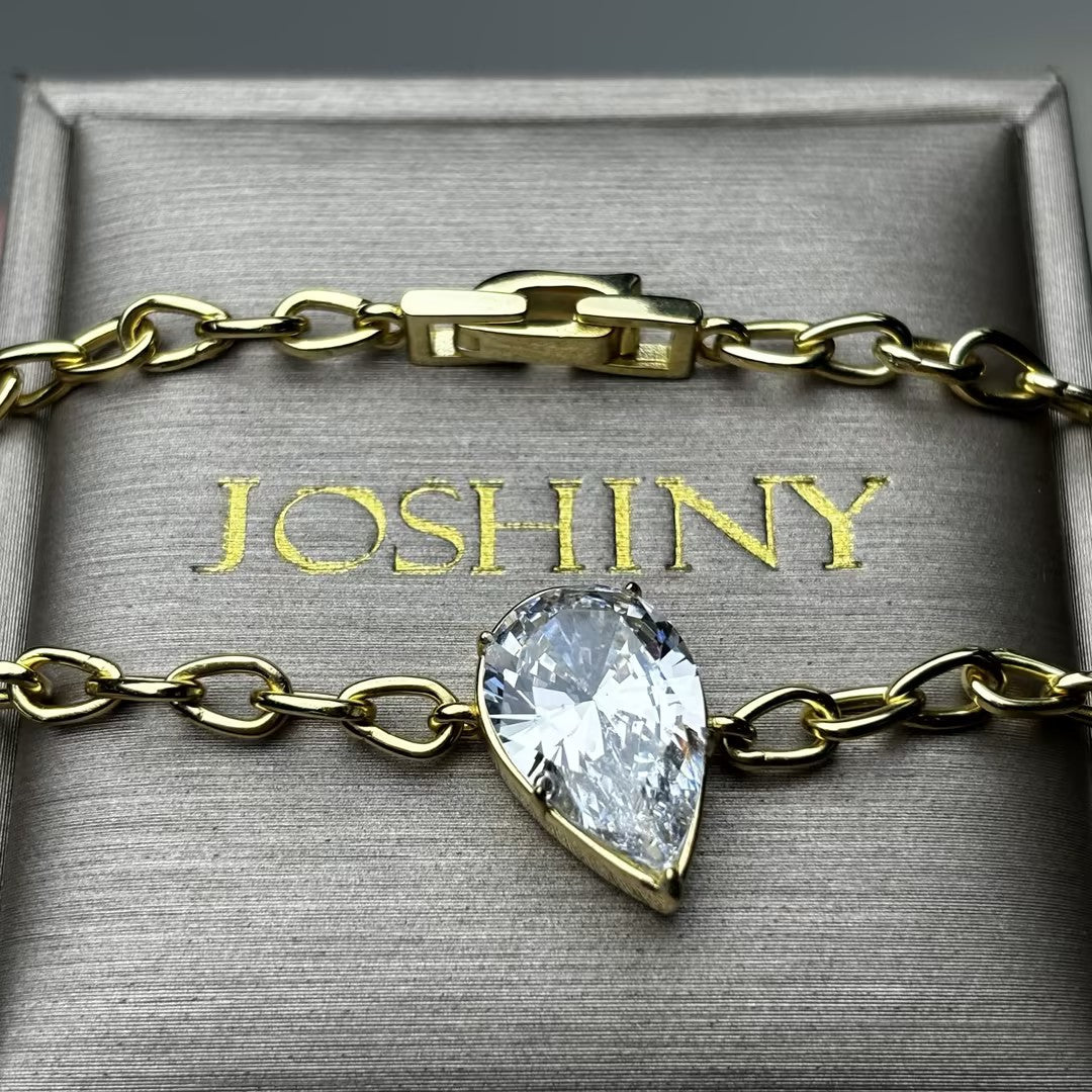 8Ctw Brilliant Pear Shape Solitaire Bracelet-JOSHINY