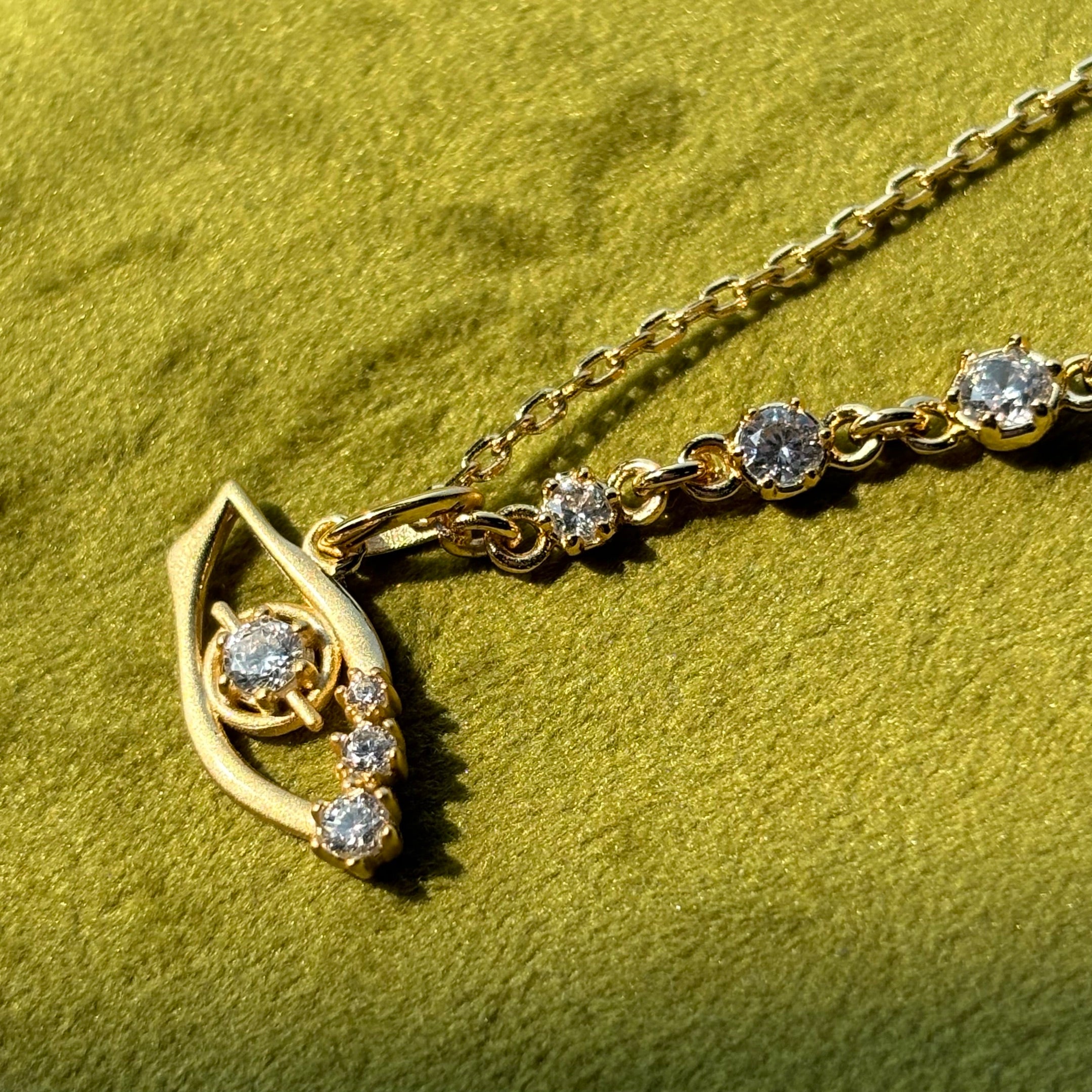 4.5ctw Slanted Eye Gemstone Pendant Necklace-JOSHINY