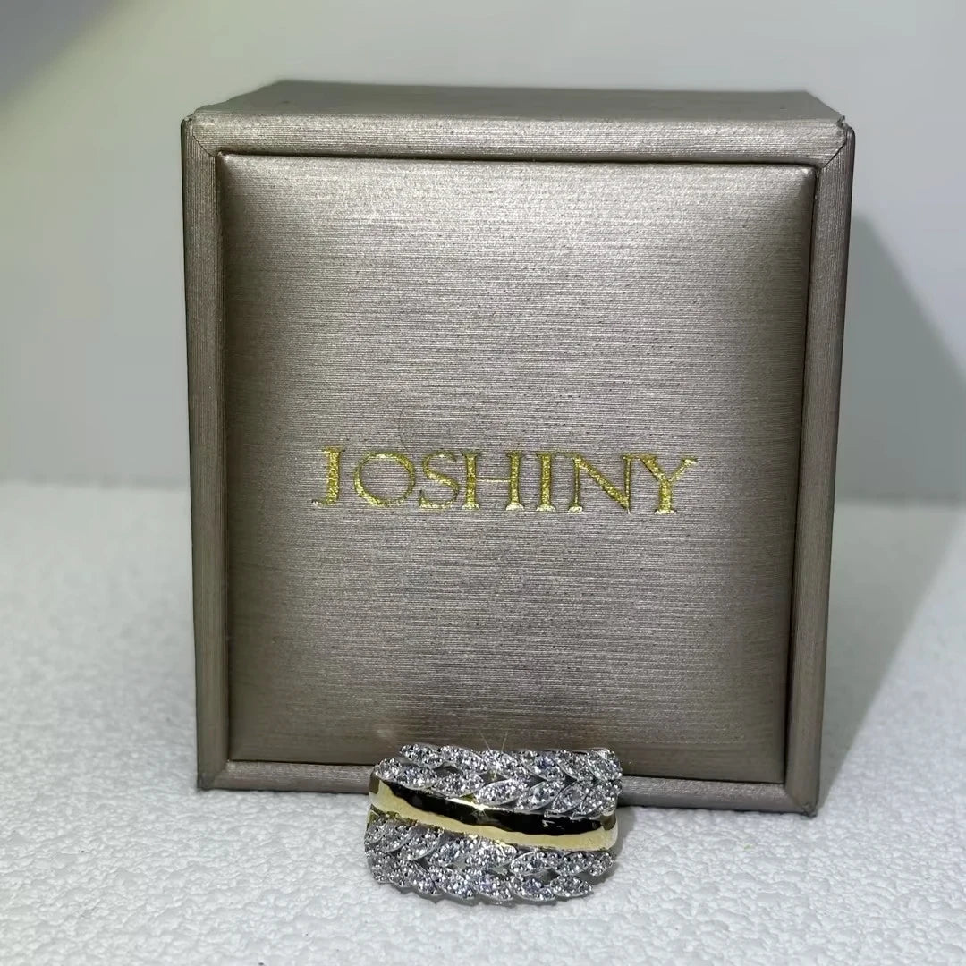 2.02 CTW Round Cut White Cubic Zirconia 925 Sterling Silver Fashion Ring -JOSHINY